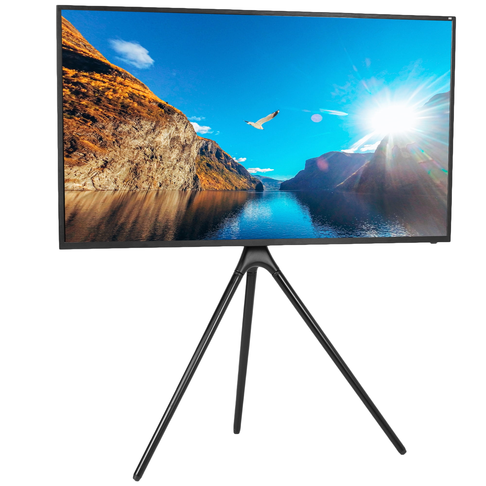 Vivo Modern Black Adjustable Easel 45"-65" TV Stand with 360° Swivel