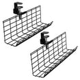 thumbnail image 1 of VIVO Black Clamp-on Dual Under Desk Cable Management Tray Organizers (2 Pack), 1 of 8