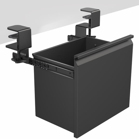 VIVO Black Clamp-on Filing Cabinet, Large Storage Drawer for Letter Size Files