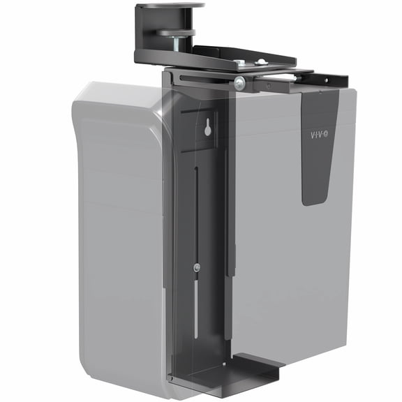 VIVO Black Clamp-on PC Mount, Computer Case Holder with 135 Swivel
