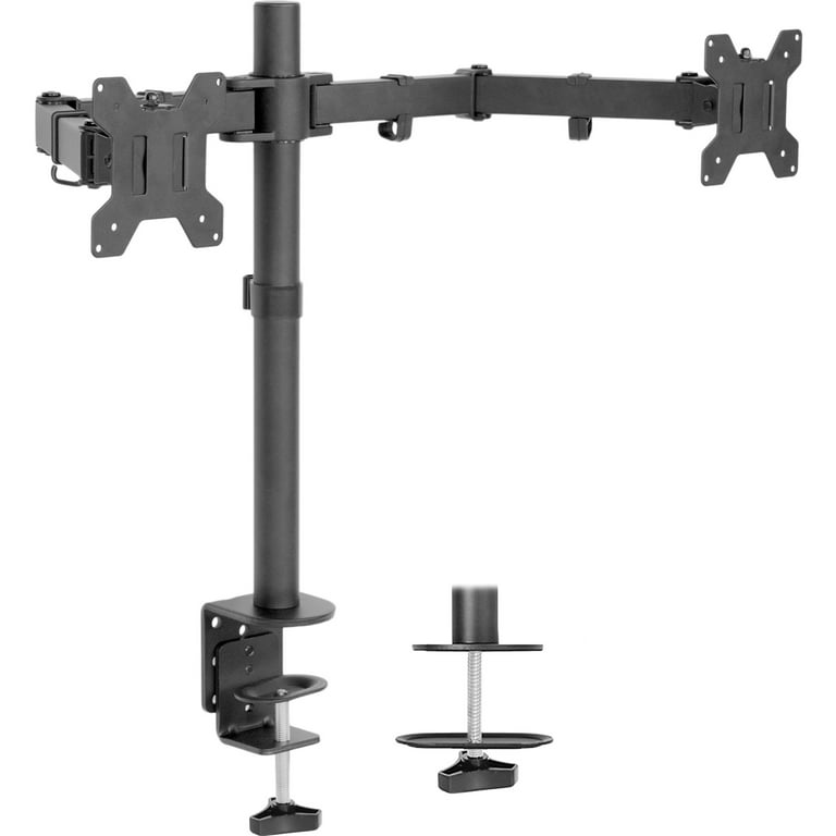 VIVO Black Dual Monitor Desk Mount Adjustable Stand, Fits Screens up to 30  