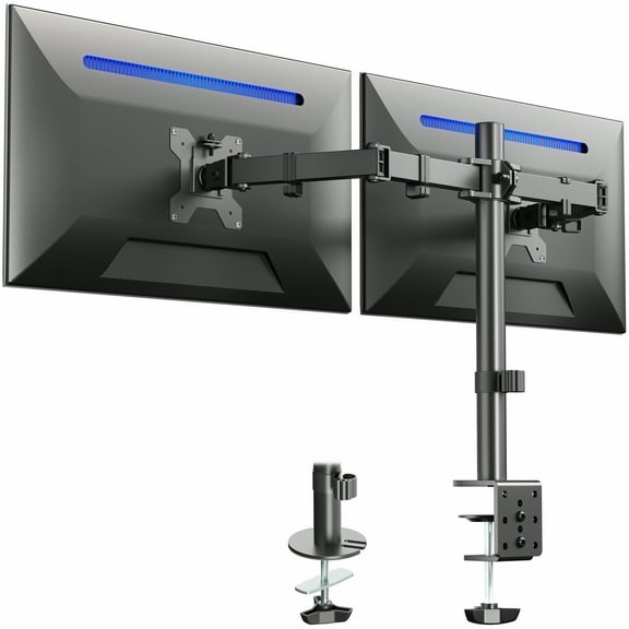 VIVO Black Dual Monitor Desk Mount Adjustable Stand, Fits Screens up to 30"