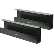 VIVO Black Dual Under Desk 17" Cable Management Trays, Wire Organizers (2 Pack)