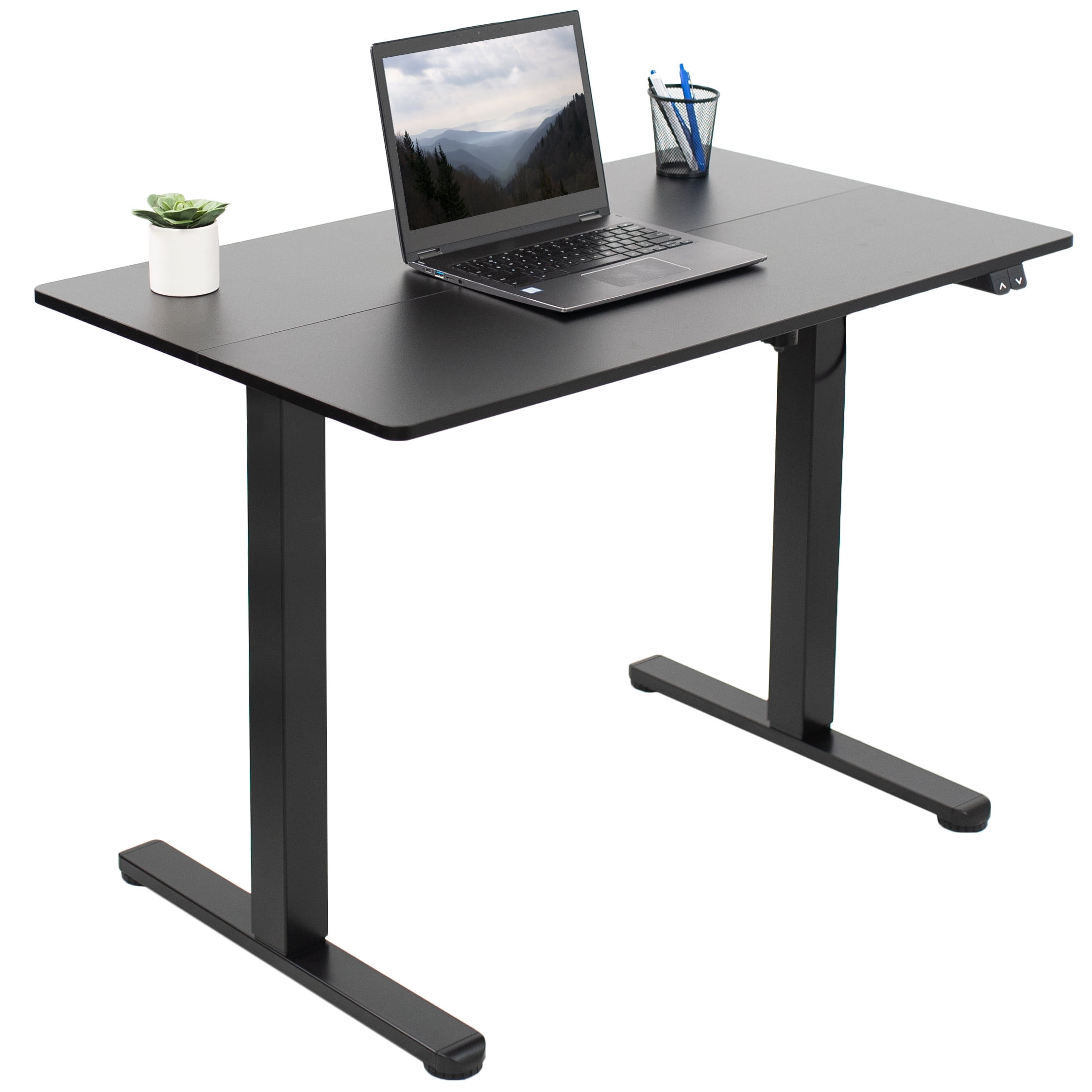 Adjustable Black Electric Sit-Stand Workstation Desk 40" x 24"