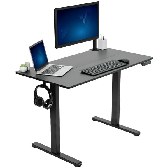 VIVO Black Electric 44"x 24" Sit Stand Desk, Height Adjustable Workstation
