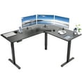 thumbnail image 1 of VIVO Black Electric 63" x 55" Corner Standing Desk, L-Shaped Workstation, 1 of 9