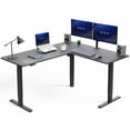 thumbnail image 1 of VIVO Black Electric 63" x 55" Corner Standing Desk, L-Shaped Workstation, 1 of 9