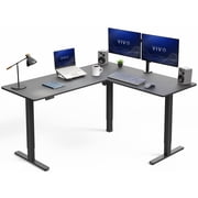 VIVO Black Electric 63" x 55" Corner Standing Desk, L-Shaped Workstation