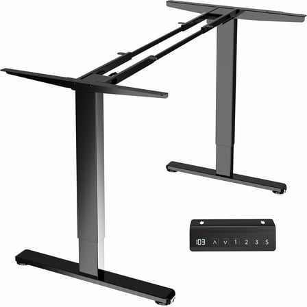 VIVO Black Electric Dual Motor Standing Desk Frame, Height Adjustable Legs