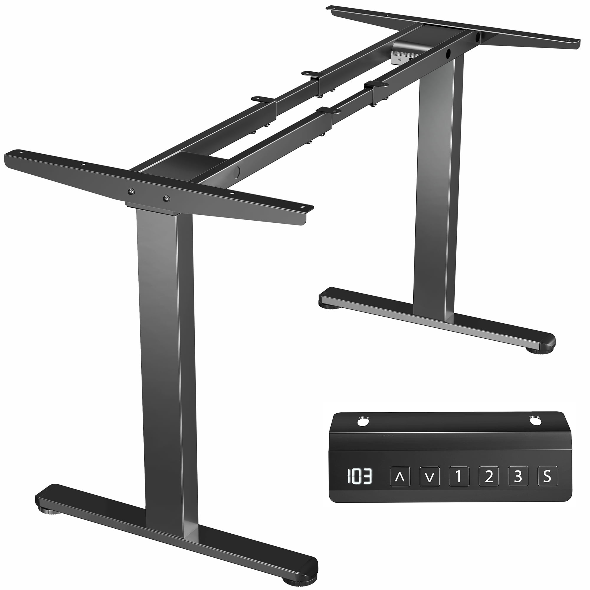 Adjustable Black Steel Electric Dual Motor Desk Frame
