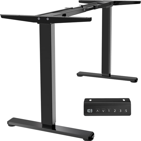 VIVO Black Electric Dual Motor Standing Desk Frame, Height Adjustable Legs