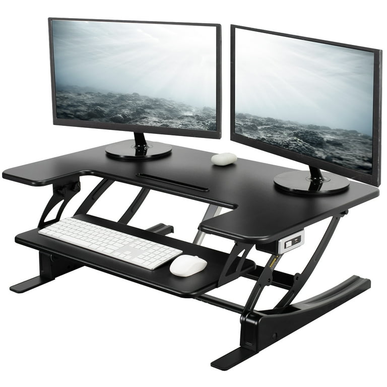 VIVO Black Height Adjustable Extra Wide 42 Stand Up Desk Converter  Workstation 