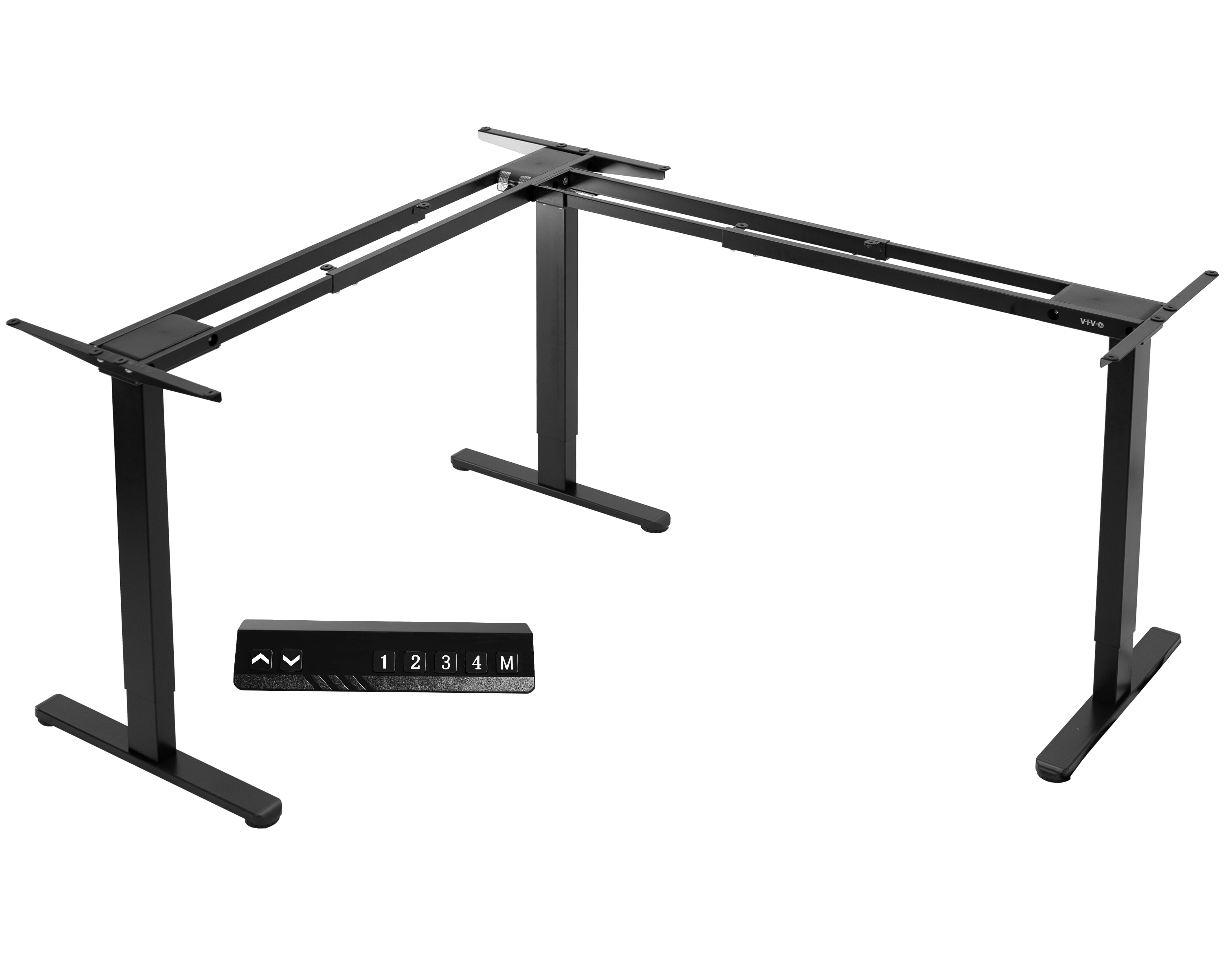 Black Electric Multi Motor Height Adjustable Corner Desk Frame
