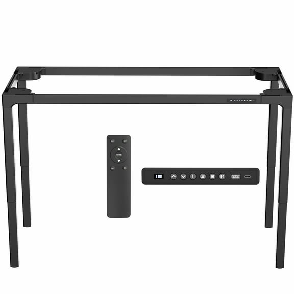 VIVO Black Electric Quad-Motor Height Adjustable 4-Leg Standing Desk Frame