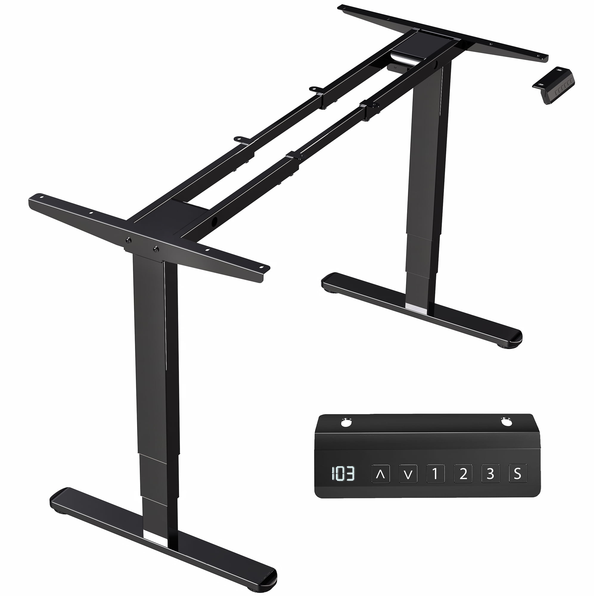 Black Adjustable Electric Dual Motor Desk Frame