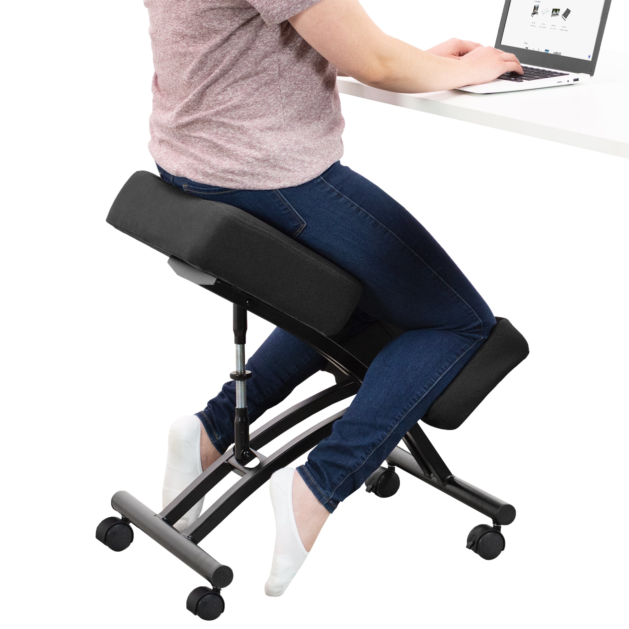 Adjustable Ergonomic Kneeling Chair with Back Support – VIVO - desk  solutions, screen mounting, and more