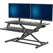 VIVO Black Height Adjustable 32 Standing Desk Monitor Riser, Sit Stand Tabletop