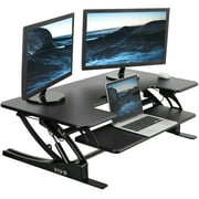 VIVO Black Height Adjustable Extra Wide 42 Stand Up Desk Converter Workstation