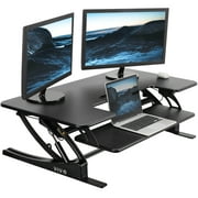 VIVO Black Height Adjustable Extra Wide 42" Stand Up Desk Converter Workstation