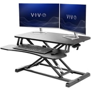 VIVO Black Height Adjustable Standing Desk Monitor Riser 32 Sit Stand Tabletop