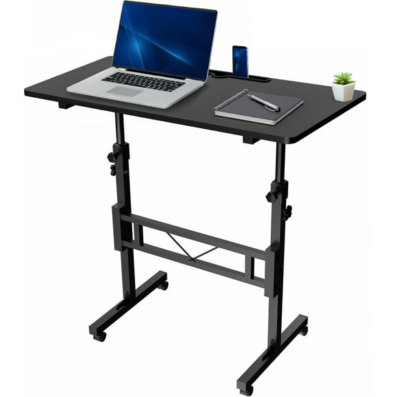 VIVO Black Mobile 32" Height Adjustable Computer Workstation