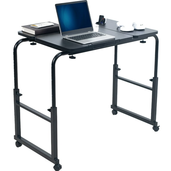 VIVO Black Mobile Height Adjustable Desk for Kids and Adults, Interactive Workstation