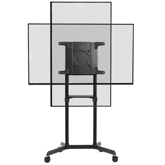 VIVO Black Mobile Portrait to Landscape TV Cart for 32" to 88" Flat Screens