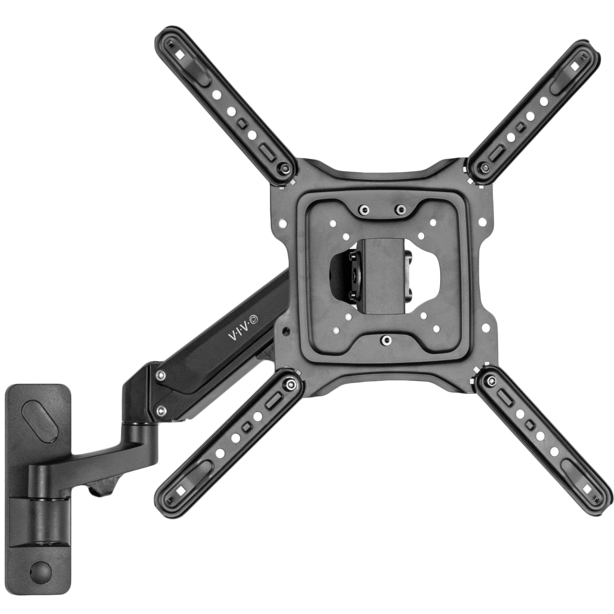 Black Aluminum Full-Motion TV Wall Mount for 23-55 Inch Screens