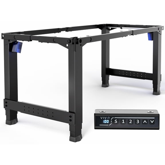 VIVO Black Premium Electric Dual-Motor Height Adjustable 4-Leg Desk Frame