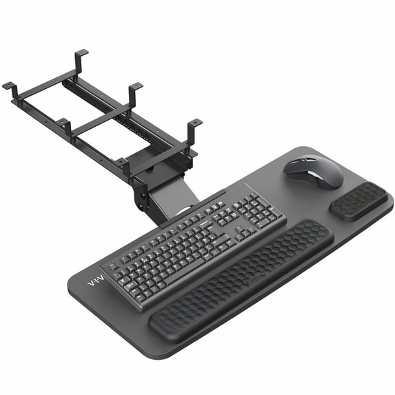 VIVO Black Premium Under Desk 27" Computer Keyboard and Mouse Tray
