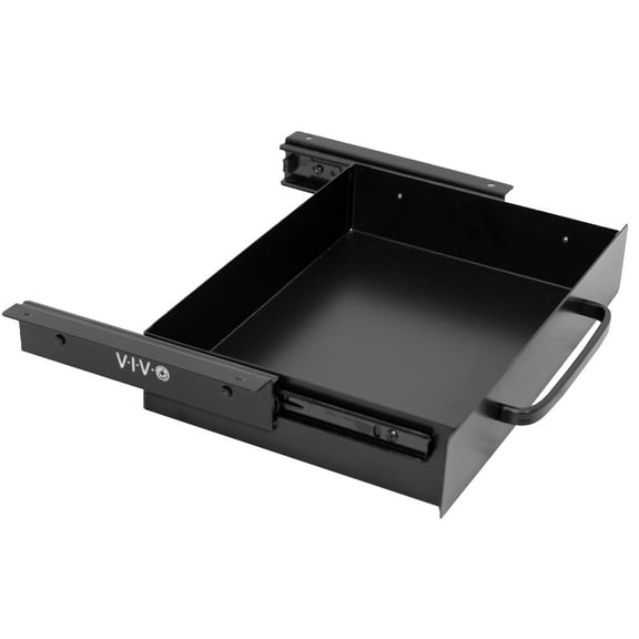 VIVO Black Space Saver Sliding Under Desk Storage Drawer with Pull Handle