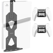 VIVO Black Steel Wall Mount Designed for PS5 Console, 2 Controller Mounts