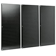 VIVO Black Steel Wall Mounted 48" x 32" Pegboard (3 Panel System)