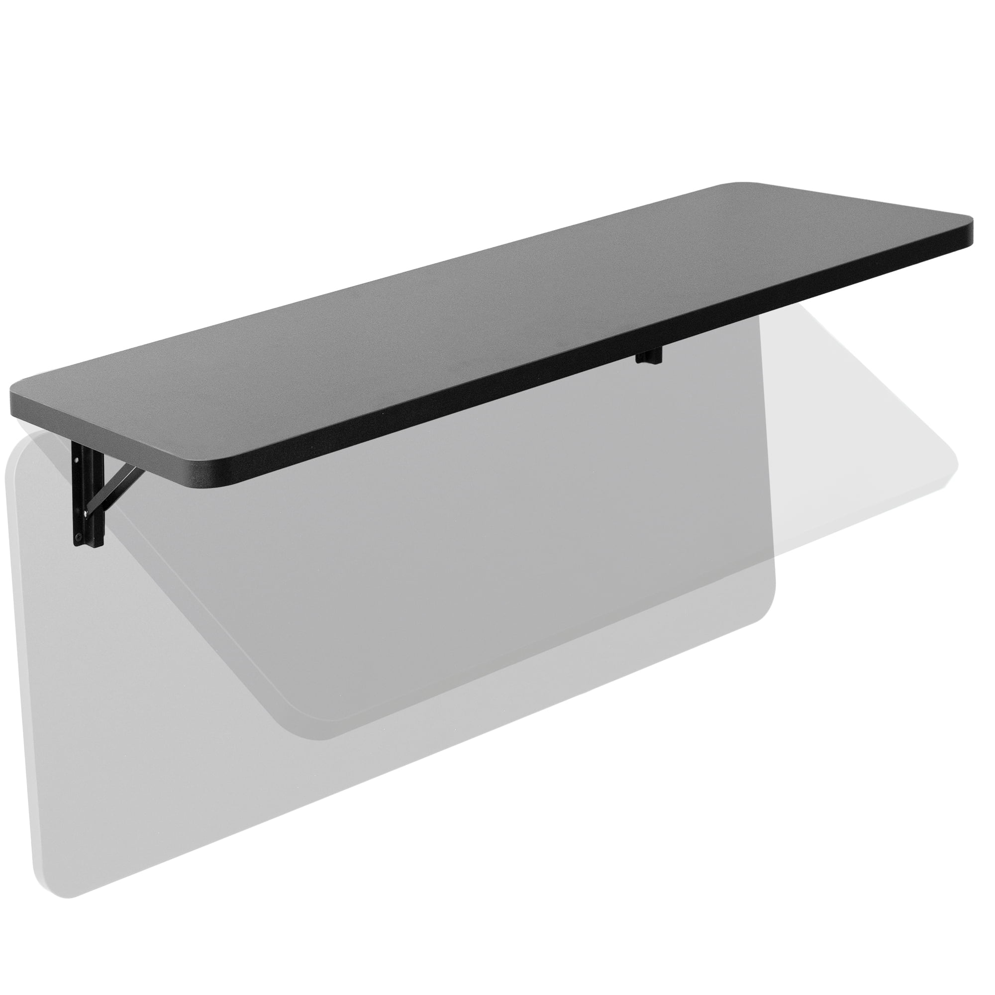 Black Wall Mounted Folding 43'' Workbench with Steel Brackets