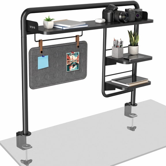 VIVO Clamp-on 38" Desktop Shelving System with Magnetic Memo Board