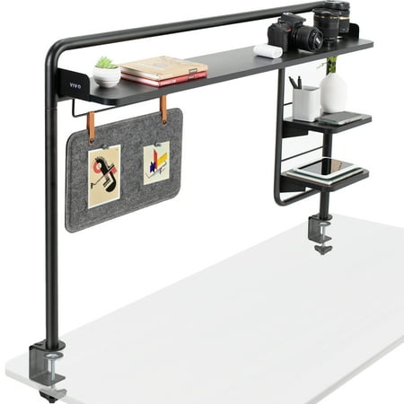 VIVO Clamp-on 50" Desktop Shelving System with Magnetic Memo Board