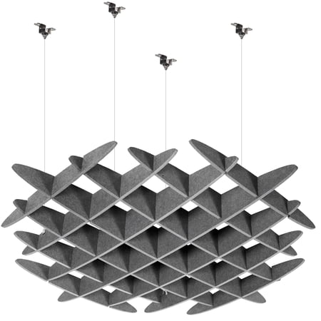 VIVO Dark Gray Acoustic Ceiling Waffle Panel