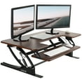 thumbnail image 1 of VIVO Dark Walnut Height Adjustable Extra Wide 42" Stand Up Desktop Converter, 1 of 5