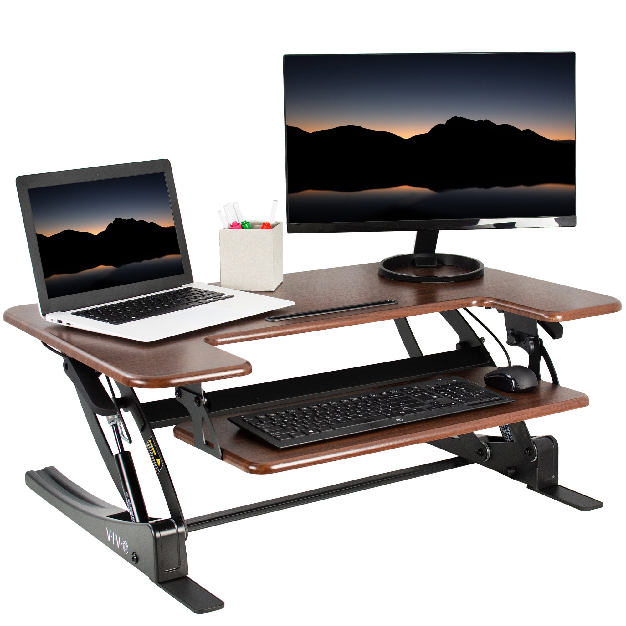 BENTISM Standing Desk Converter 2-Tier Stand up Desk Riser 36 Adjustable  Height