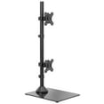 thumbnail image 1 of VIVO Dual Monitor Vertical Stand, Glass Base, Fits 2 Ultrawide Screens up to 34", 1 of 8