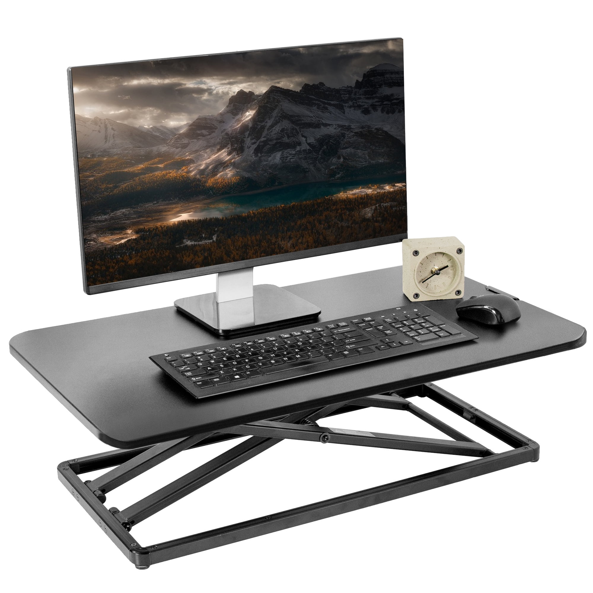ErgoFlex Black Steel 29" Adjustable Standing Desk Converter