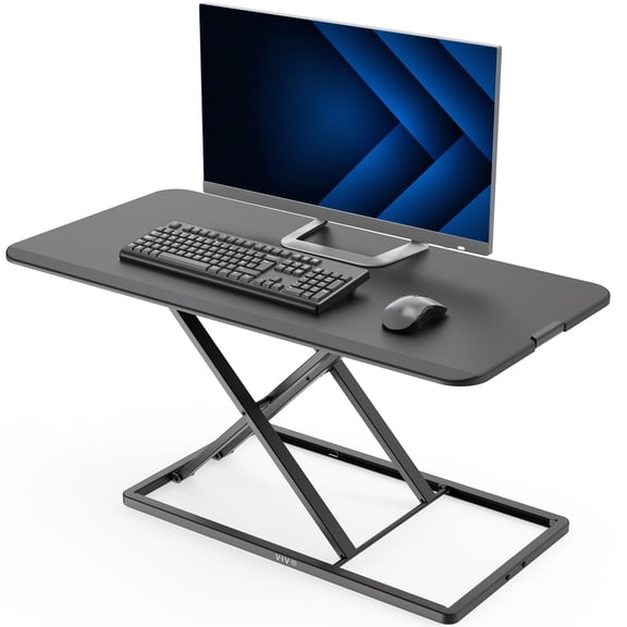 VIVO Economy Height Adjustable 36" Standing Desk Sit Stand Desktop Monitor Riser