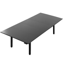 VIVO Electric 118” x 55” Square Corner Desk, Black Table Tops, Black Frame