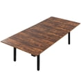 thumbnail image 1 of VIVO Electric 118” x 55” Square Corner Desk, Rustic Vintage Brown Tops, Black Frame, 1 of 2