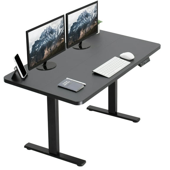 VIVO Electric 43” x 24” Stand Up Desk, Black Table Top, Black Frame
