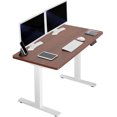thumbnail image 1 of VIVO Electric 43” x 24” Stand Up Desk | Dark Walnut Table Top, White Frame, 1 of 8