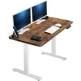 thumbnail image 1 of VIVO Electric 43” x 24” Stand Up Desk, Rustic Vintage Brown Tabletop White Frame, 1 of 8