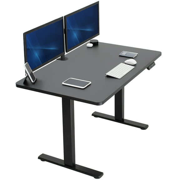 VIVO Electric 48" x 30" Stand Up Desk / Black Table Top, Black Frame