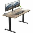 thumbnail image 1 of VIVO Electric 55” x 28” Stand Up Desk, Reclaimed Wood Table Top, Black Frame, 1 of 8