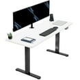 thumbnail image 1 of VIVO Electric 60” x 24” Stand Up Desk Workstation | White Table Top, Black Frame, 1 of 5